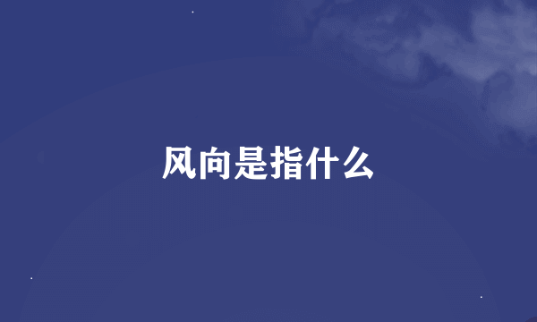 风向是指什么