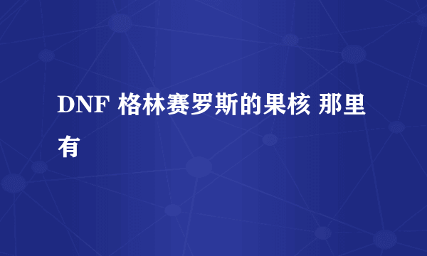 DNF 格林赛罗斯的果核 那里有