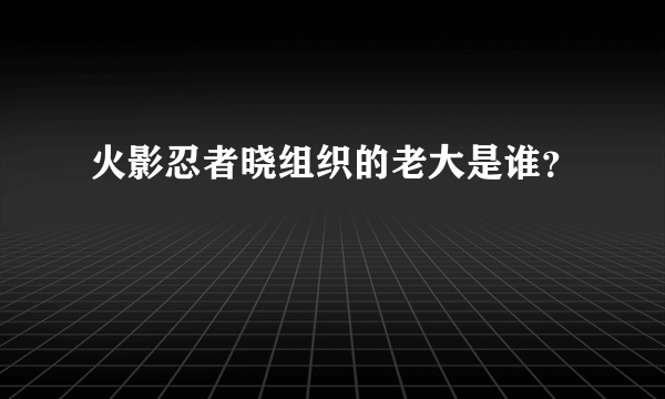 火影忍者晓组织的老大是谁？