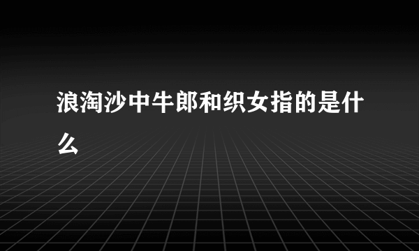 浪淘沙中牛郎和织女指的是什么