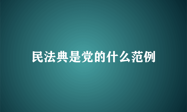 民法典是党的什么范例