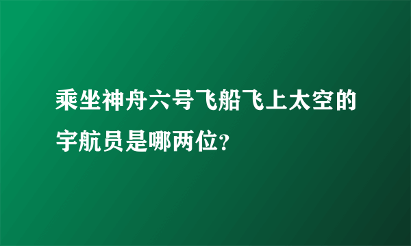 乘坐神舟六号飞船飞上太空的宇航员是哪两位？