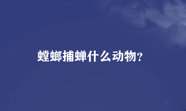 螳螂捕蝉什么动物？