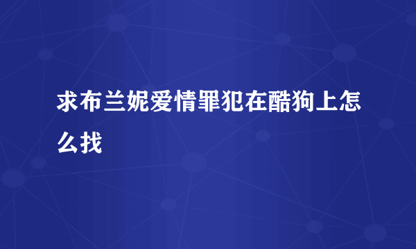 求布兰妮爱情罪犯在酷狗上怎么找