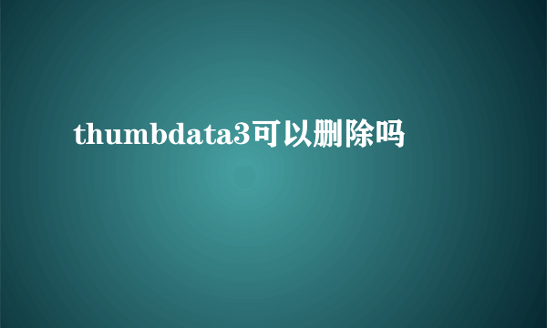 thumbdata3可以删除吗