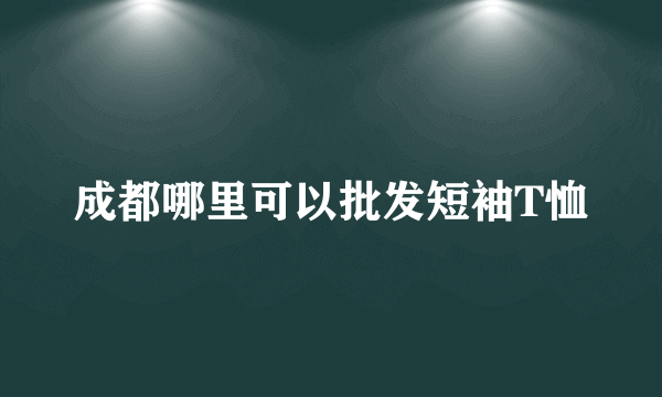 成都哪里可以批发短袖T恤