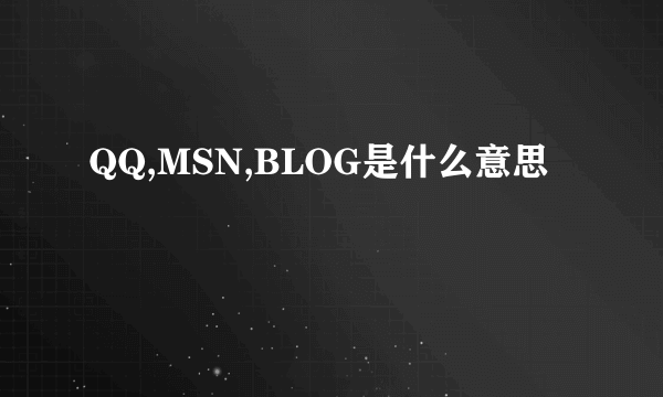 QQ,MSN,BLOG是什么意思