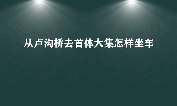 从卢沟桥去首体大集怎样坐车