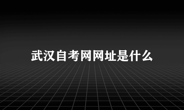 武汉自考网网址是什么