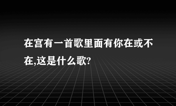 在宫有一首歌里面有你在或不在,这是什么歌?