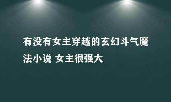 有没有女主穿越的玄幻斗气魔法小说 女主很强大