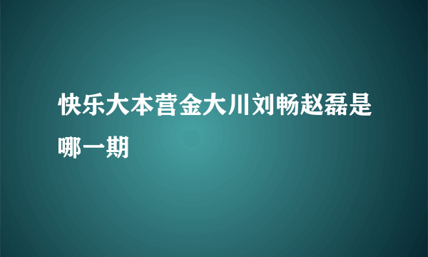 快乐大本营金大川刘畅赵磊是哪一期