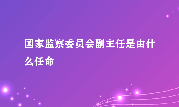 国家监察委员会副主任是由什么任命