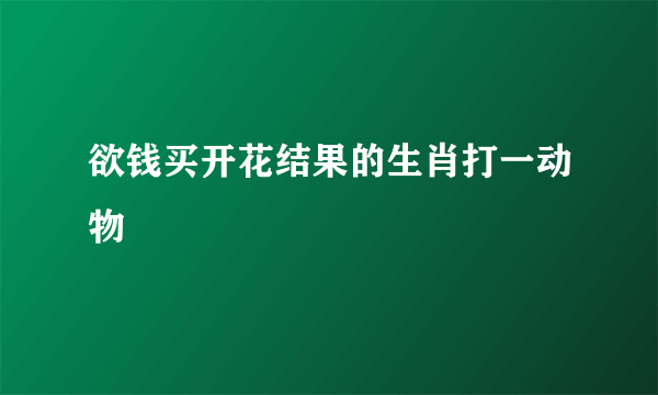 欲钱买开花结果的生肖打一动物