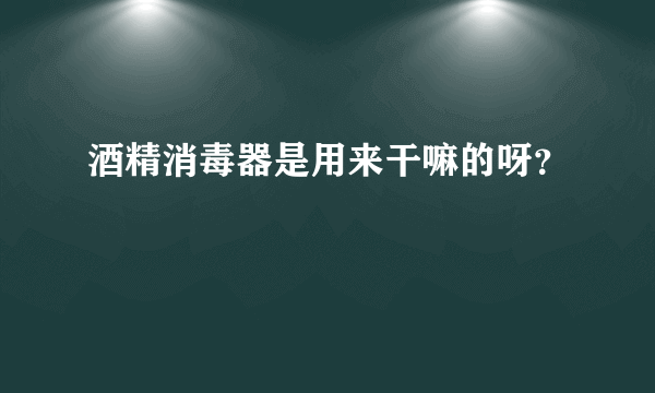 酒精消毒器是用来干嘛的呀？