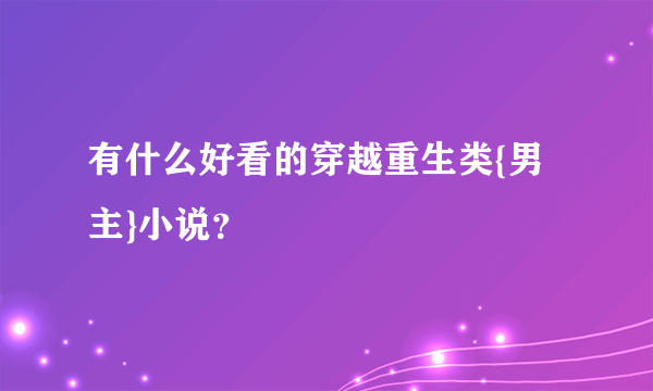 有什么好看的穿越重生类{男主}小说？