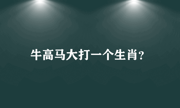 牛高马大打一个生肖？