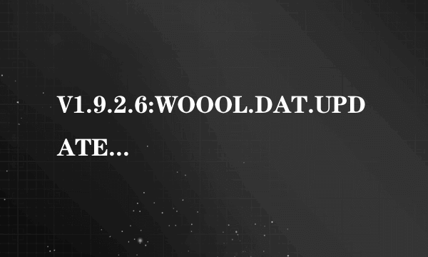 V1.9.2.6:WOOOL.DAT.UPDATE应用程序错误，是什么意思，该怎么解决