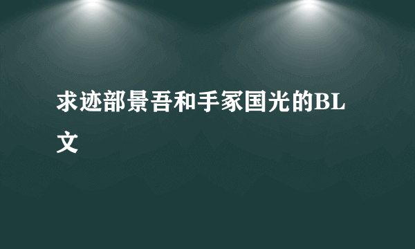 求迹部景吾和手冢国光的BL文