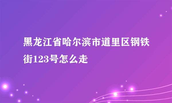 黑龙江省哈尔滨市道里区钢铁街123号怎么走