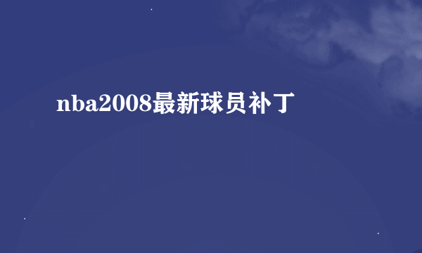 nba2008最新球员补丁