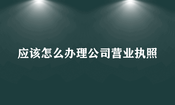 应该怎么办理公司营业执照