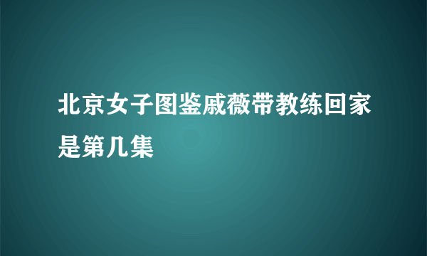 北京女子图鉴戚薇带教练回家是第几集