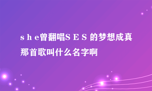 s h e曾翻唱S E S 的梦想成真那首歌叫什么名字啊