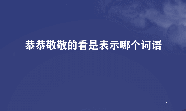 恭恭敬敬的看是表示哪个词语