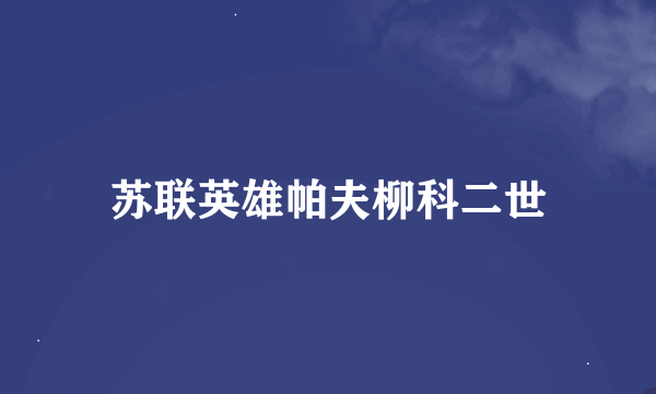 苏联英雄帕夫柳科二世