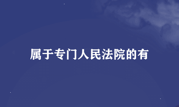 属于专门人民法院的有