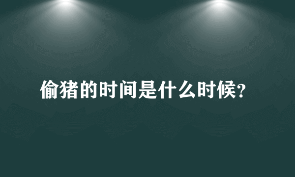 偷猪的时间是什么时候？