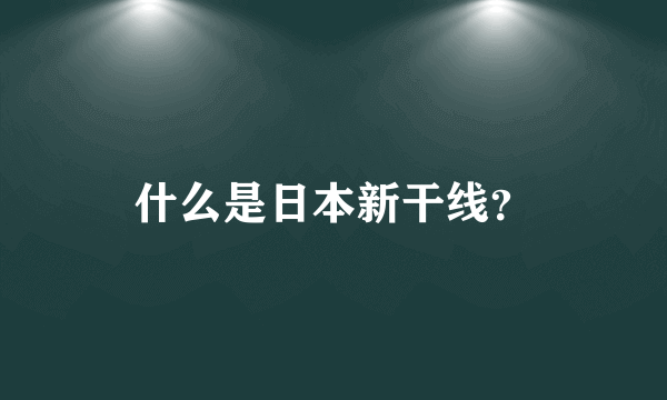 什么是日本新干线？