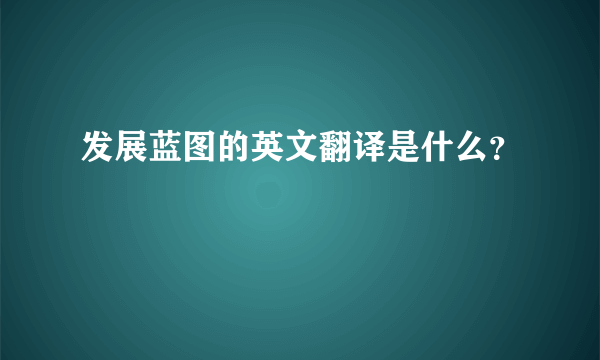 发展蓝图的英文翻译是什么？