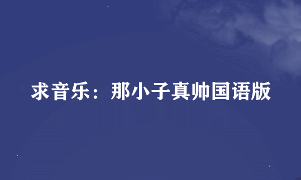 求音乐：那小子真帅国语版