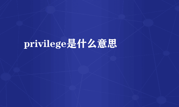 privilege是什么意思