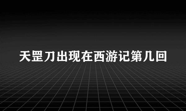 天罡刀出现在西游记第几回