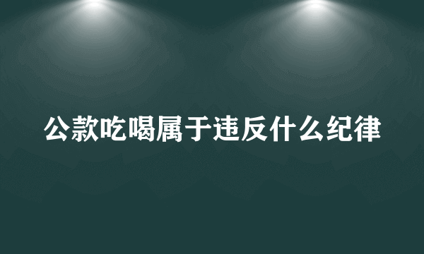 公款吃喝属于违反什么纪律