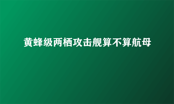 黄蜂级两栖攻击舰算不算航母