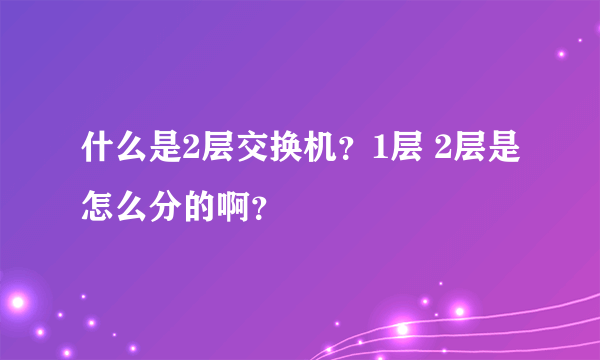 什么是2层交换机？1层 2层是怎么分的啊？