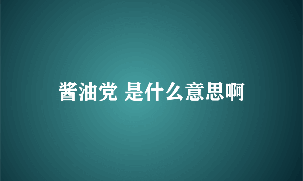 酱油党 是什么意思啊