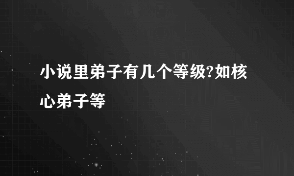 小说里弟子有几个等级?如核心弟子等