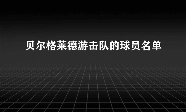 贝尔格莱德游击队的球员名单