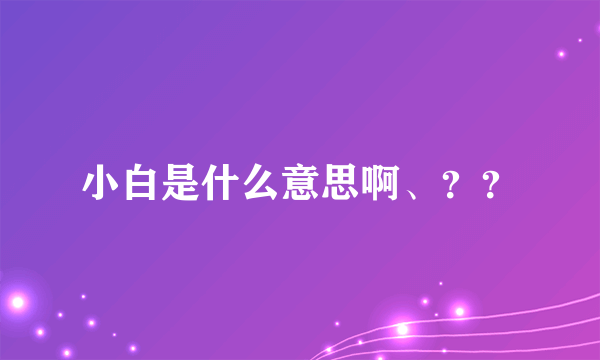 小白是什么意思啊、？？