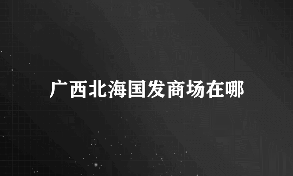 广西北海国发商场在哪