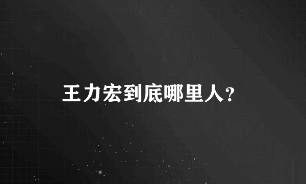 王力宏到底哪里人？