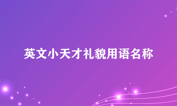 英文小天才礼貌用语名称