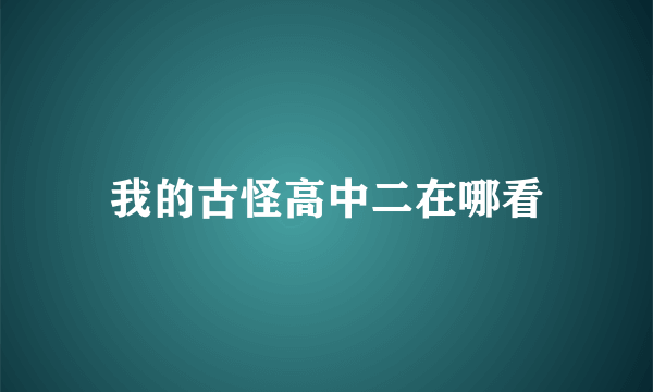 我的古怪高中二在哪看