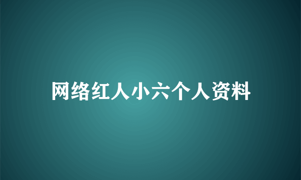 网络红人小六个人资料