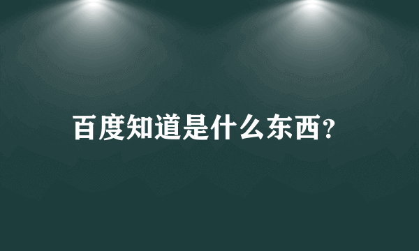 百度知道是什么东西？